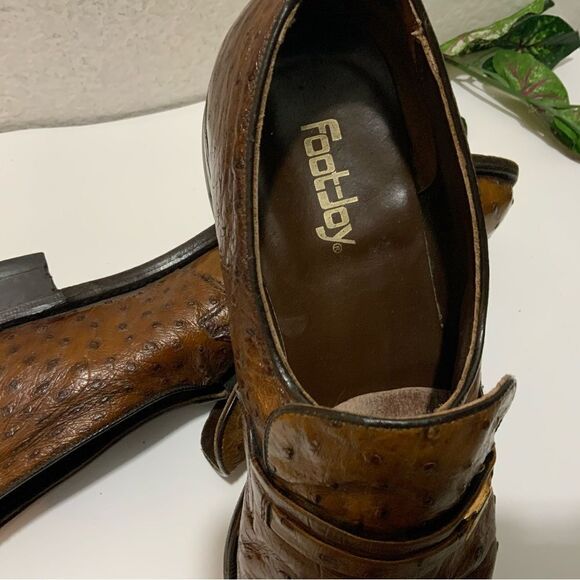 Footjoy Brown Ostrich Leather Loafers 73668 12C main image 13